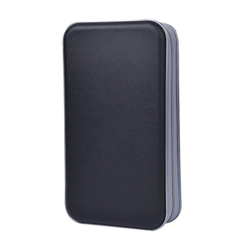 alavisxf xx CD Case, 96 Capacity Hard Plastic CD Holder Protective DVD Disc Storage Case Holder Portable Zipper CD DVD Organizer Storage Wallet for Car Home Travel (96 Capacity, Black) - Image 1